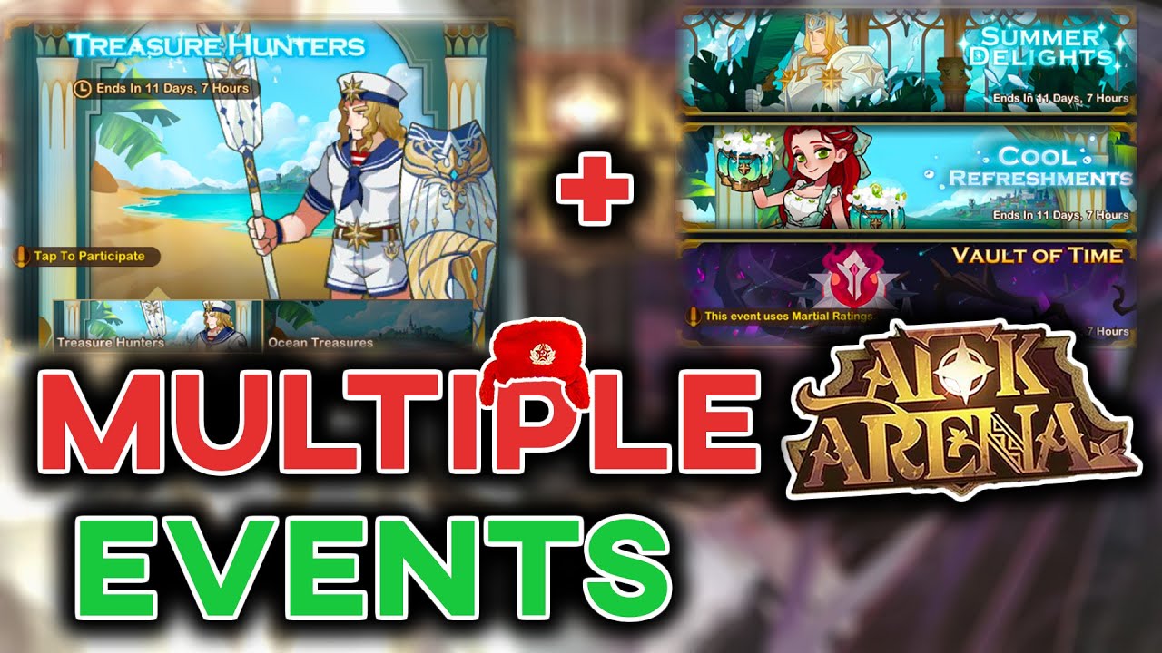 Treasure Hunters, Ocean Treasures, Summer Delights, Cool Refreshments, Vault of Time [AFK ARENA]