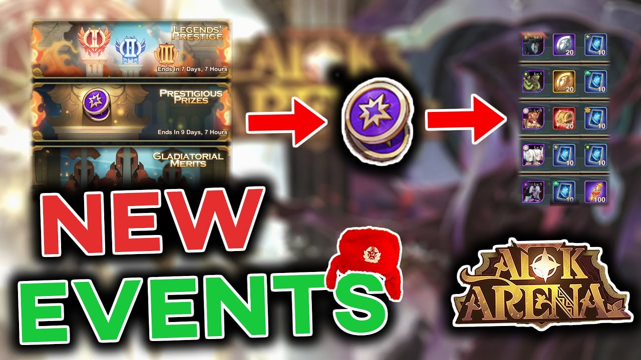 Legends Prestige, Prestigious Prizes, Gladiatorial Merits | New Events [AFK ARENA]