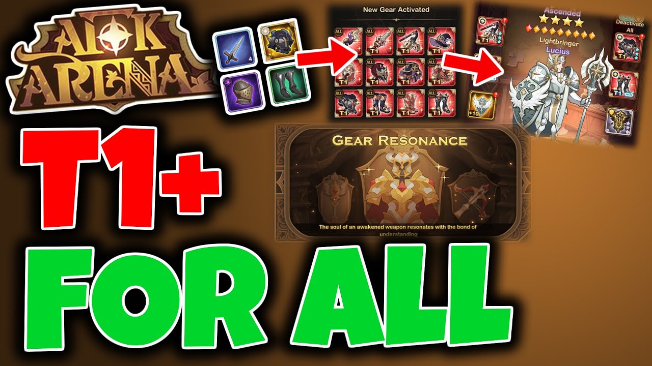 Upgrade any (and all) gear to T1, T2, T3 Gear Resonance // AFK ARENA Guide