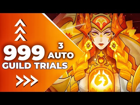 AFK arena // Haelia guild trial 999 level // 3 AUTO !