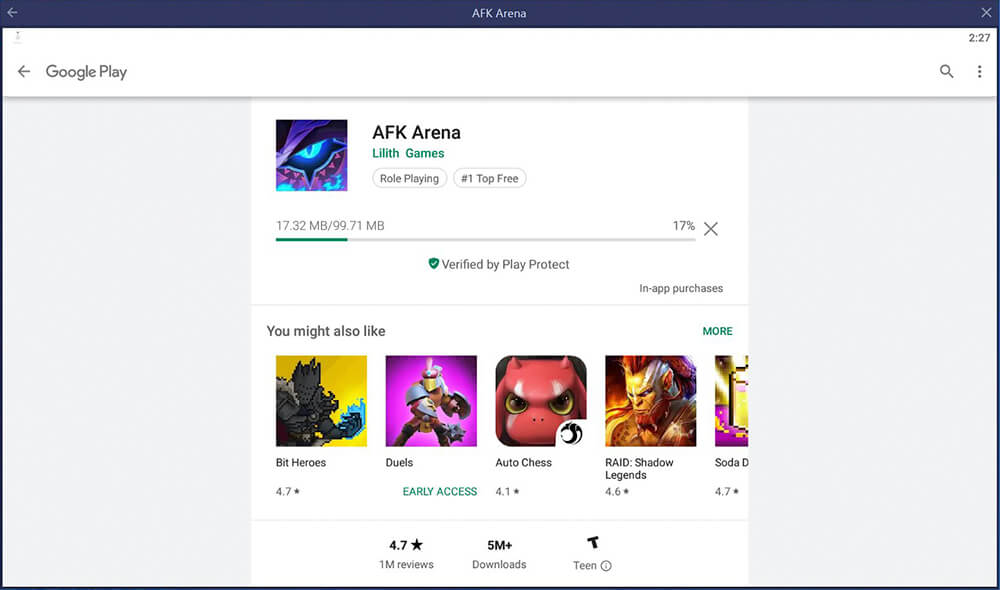 downloading afk arena pc