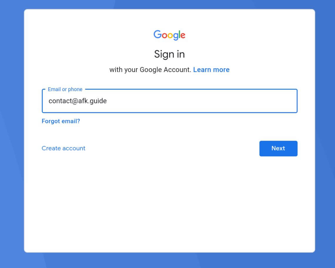 sign in with google id