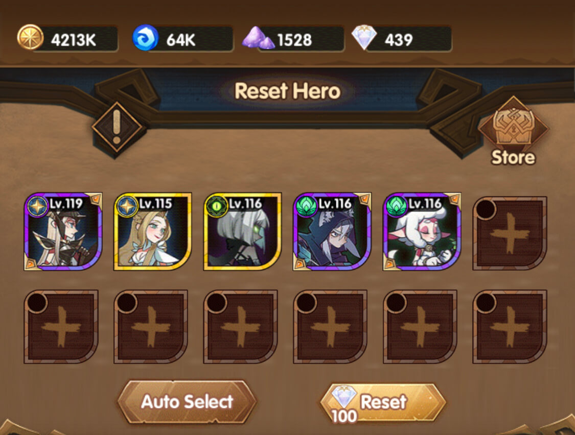 reset heroes afk arena