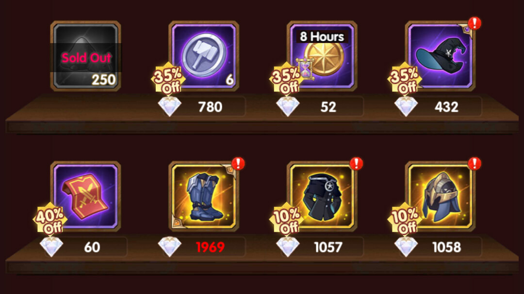 dont use diamonds to buy these items