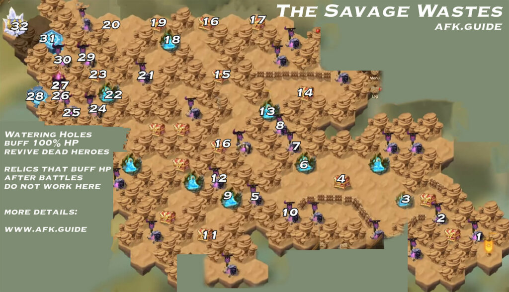 afk arena The Savage Wastes Map