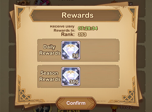 arena rewards in afk arena