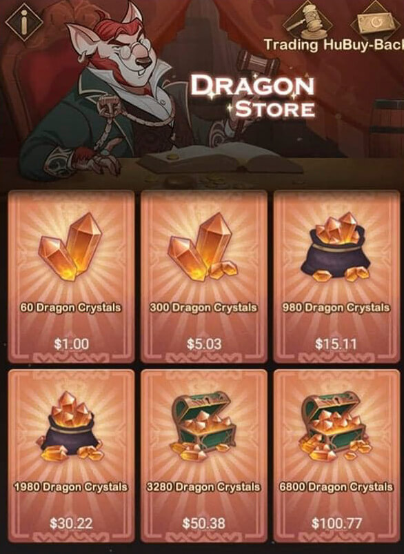 dragon store afk arena