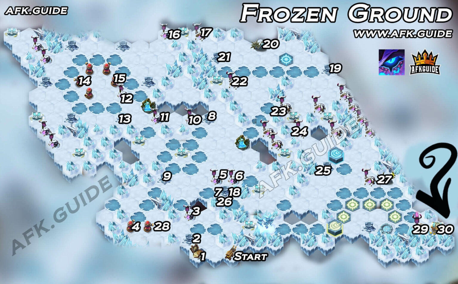 Frozen Ground Map (Peaks of Time / Wandering Balloon) AFK Arena Guide