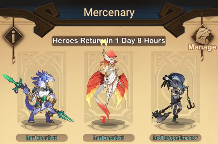 mercenary afk arena