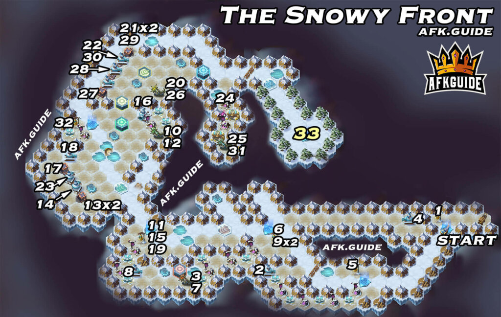 the snowy front map