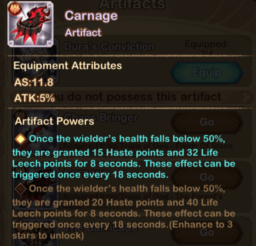 Carnage Artifact for Warrior