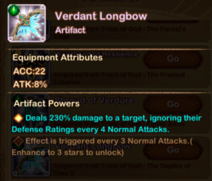 verdant longbow artifact