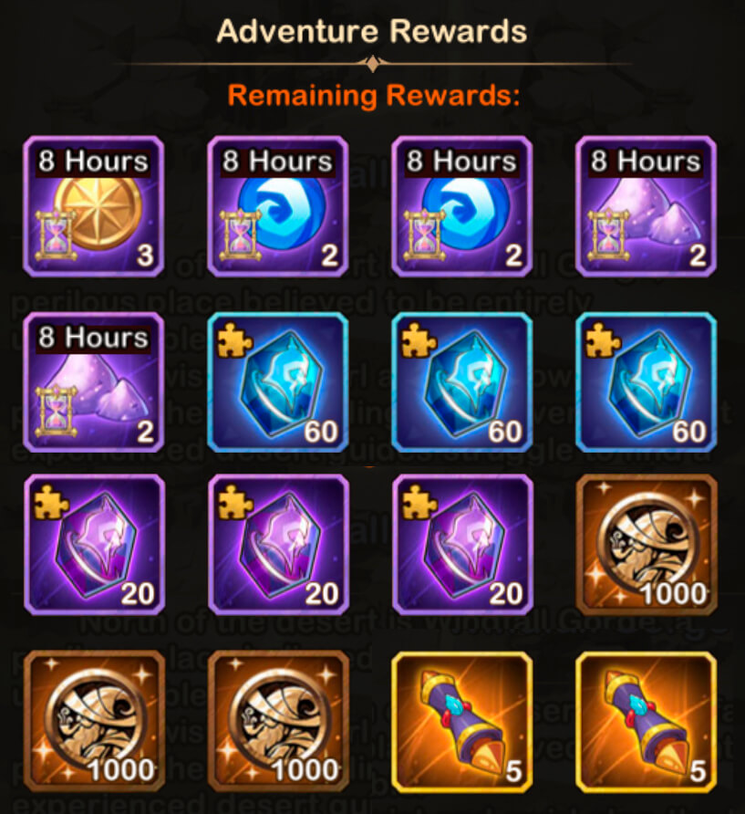 winfall gorge rewards