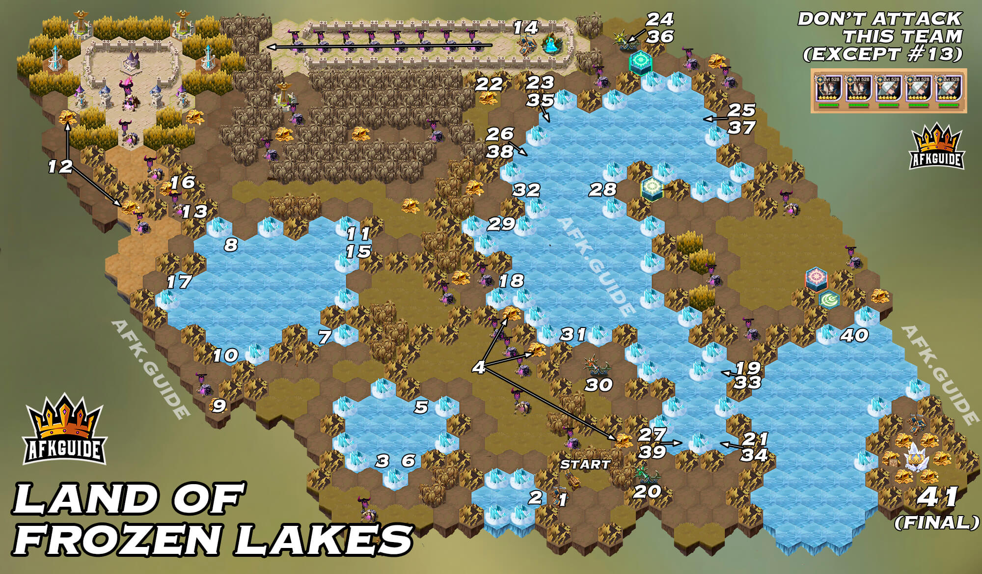 land of frozen lakes map afk arena